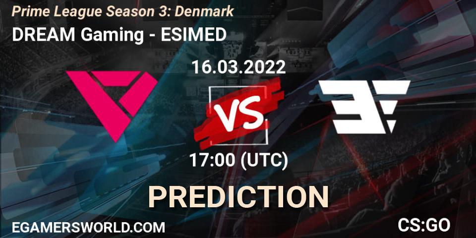 Pronóstico DREAM Gaming - ESIMED. 24.03.2022 at 18:00, Counter-Strike (CS2), Prime League Season 3: Denmark