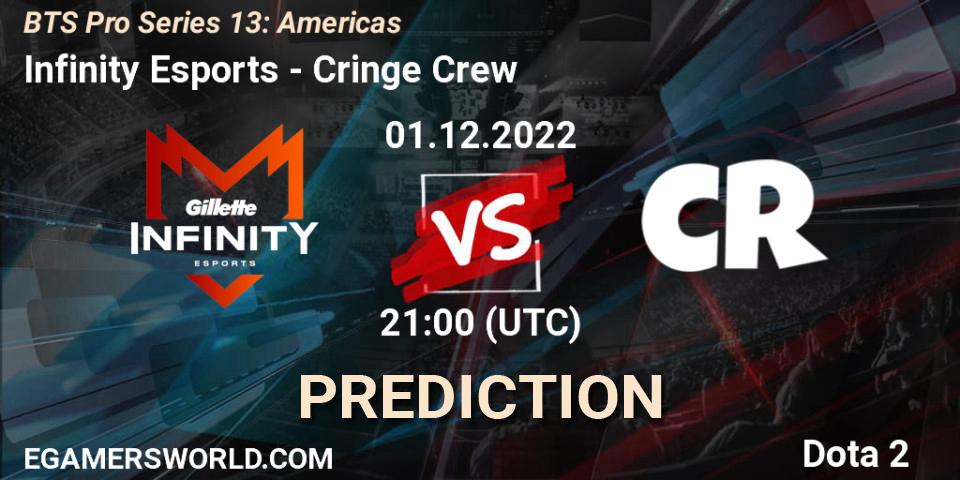 Pronóstico Infinity Esports - Cringe Crew. 29.11.22, Dota 2, BTS Pro Series 13: Americas