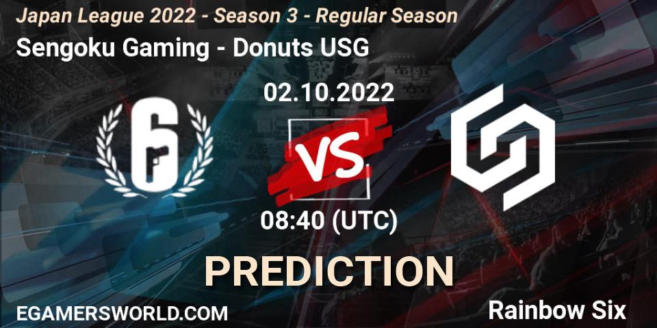 Pronóstico Sengoku Gaming - Donuts USG. 02.10.2022 at 08:40, Rainbow Six, Japan League 2022 - Season 3 - Regular Season