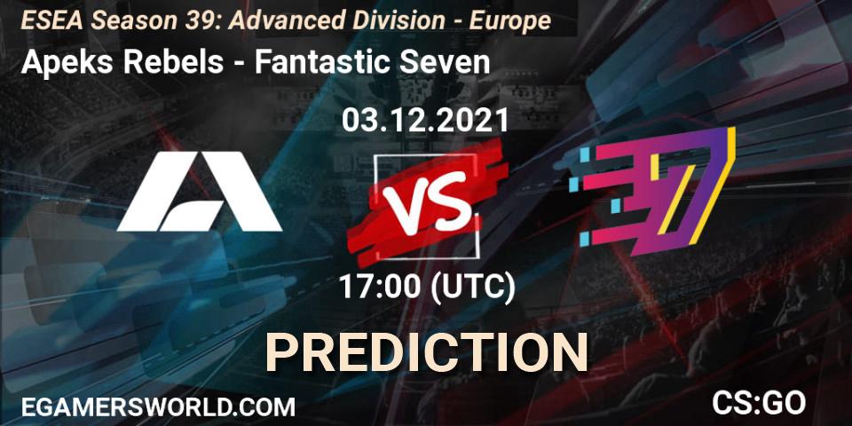 Pronóstico Apeks Rebels - Fantastic Seven. 03.12.2021 at 17:00, Counter-Strike (CS2), ESEA Season 39: Advanced Division - Europe