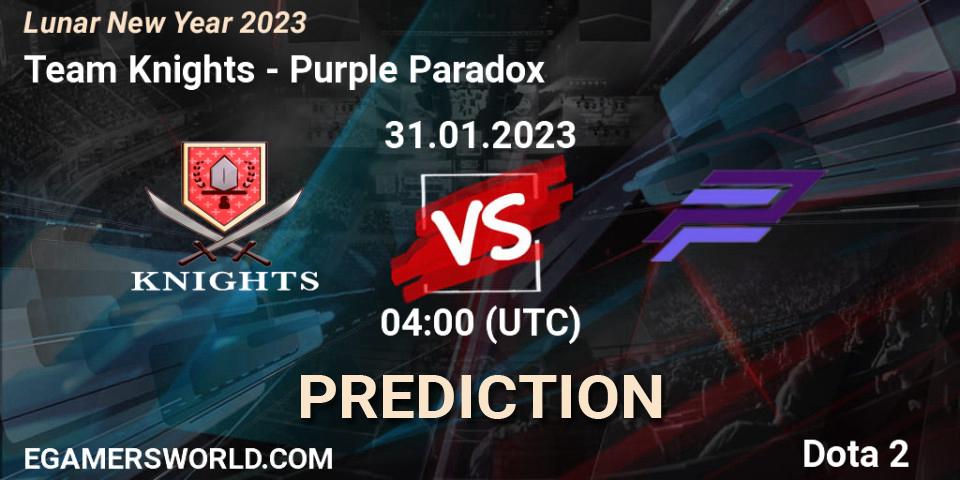 Pronóstico Team Knights - Purple Paradox. 01.02.23, Dota 2, Lunar New Year 2023