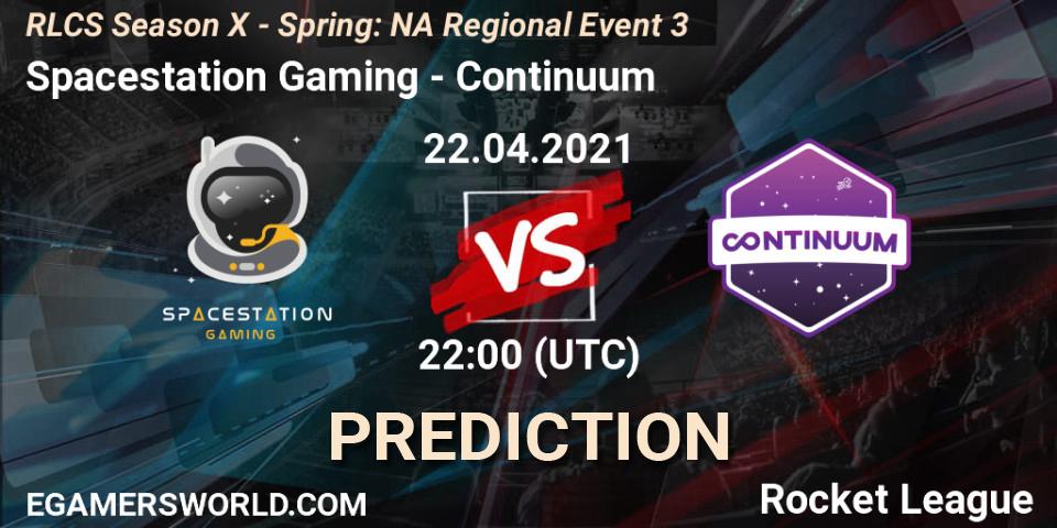 Pronóstico Spacestation Gaming - Continuum. 22.04.2021 at 22:00, Rocket League, RLCS Season X - Spring: NA Regional Event 3