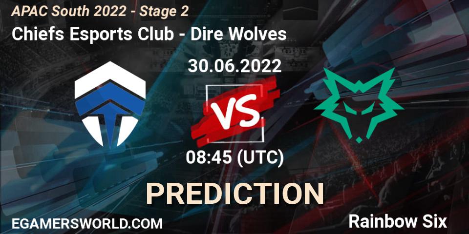 Pronóstico Chiefs Esports Club - Dire Wolves. 30.06.2022 at 08:45, Rainbow Six, APAC South 2022 - Stage 2