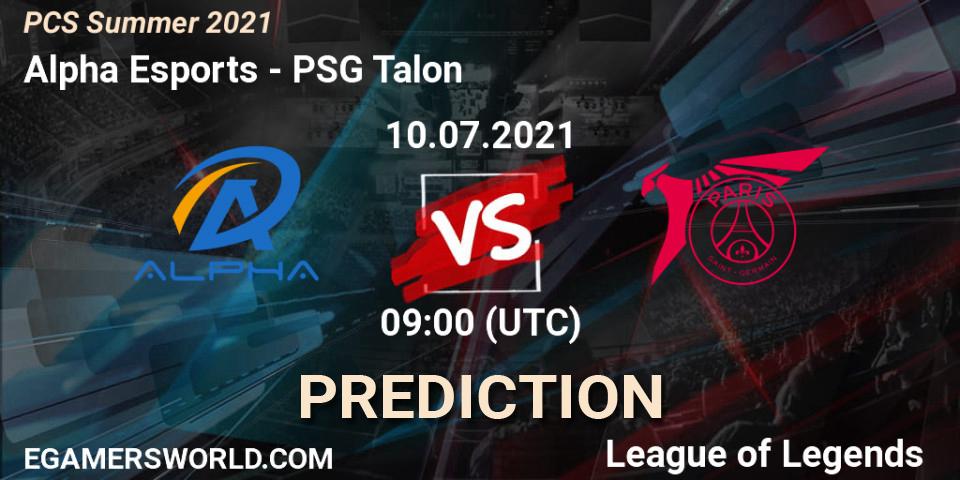 Pronóstico Alpha Esports - PSG Talon. 10.07.2021 at 09:00, LoL, PCS Summer 2021