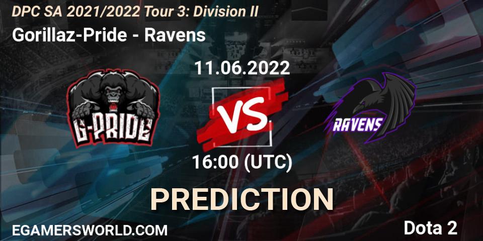 Pronóstico Gorillaz-Pride - Ravens. 11.06.22, Dota 2, DPC SA 2021/2022 Tour 3: Division II
