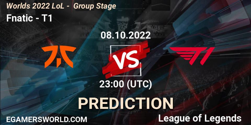 Pronóstico Fnatic - T1. 08.10.2022 at 23:00, LoL, Worlds 2022 LoL - Group Stage