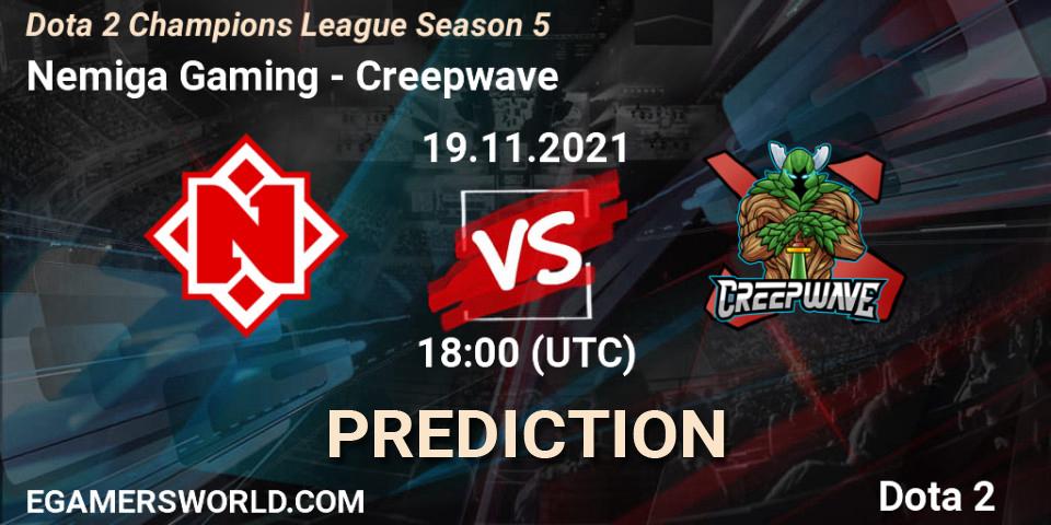 Pronóstico Nemiga Gaming - Creepwave. 19.11.2021 at 18:00, Dota 2, Dota 2 Champions League 2021 Season 5