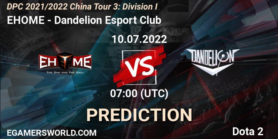 Pronóstico EHOME - Dandelion Esport Club. 10.07.2022 at 06:58, Dota 2, DPC 2021/2022 China Tour 3: Division I
