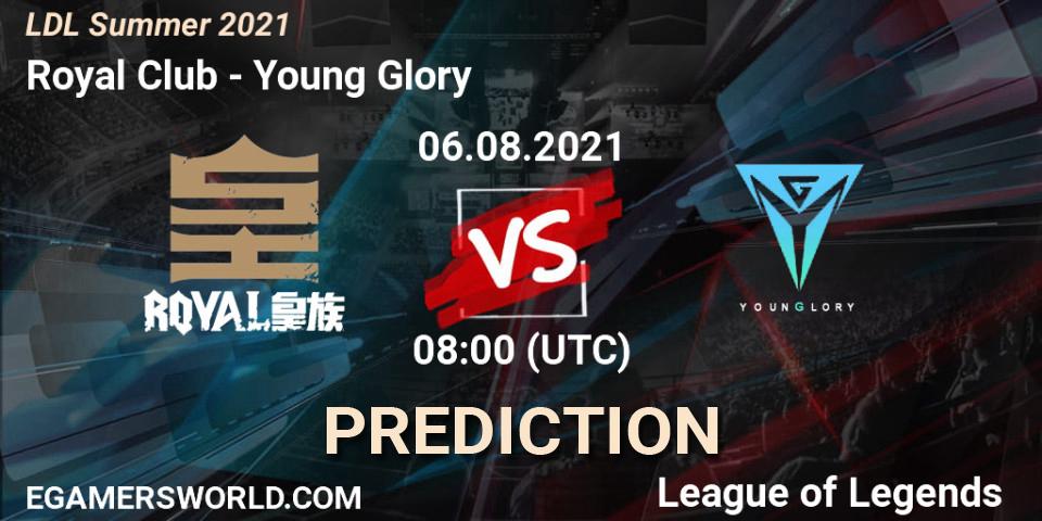 Pronóstico Royal Club - Young Glory. 06.08.2021 at 08:00, LoL, LDL Summer 2021