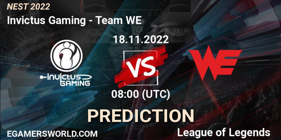 Pronóstico Invictus Gaming - Team WE. 18.11.2022 at 10:00, LoL, NEST 2022