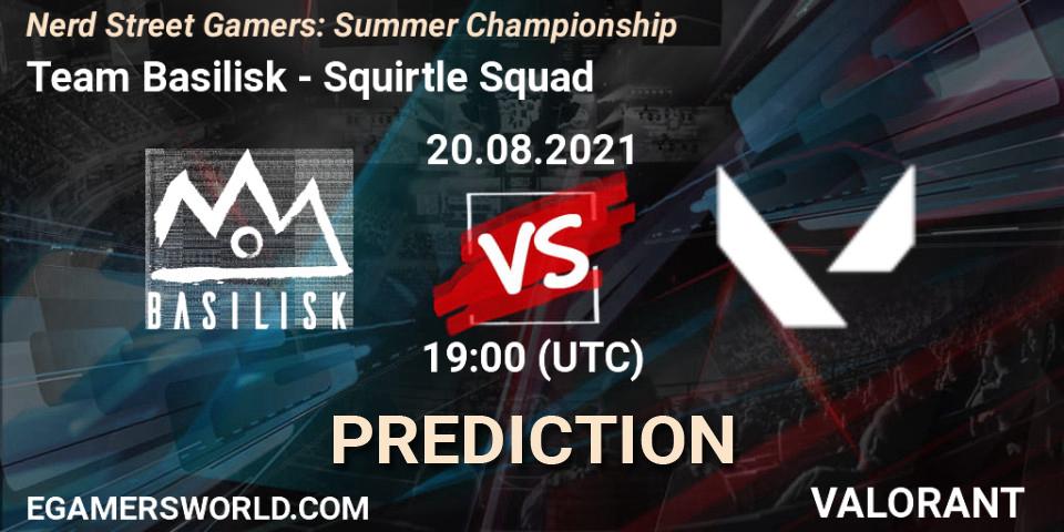 Pronóstico Team Basilisk - Squirtle Squad. 20.08.2021 at 19:00, VALORANT, Nerd Street Gamers: Summer Championship