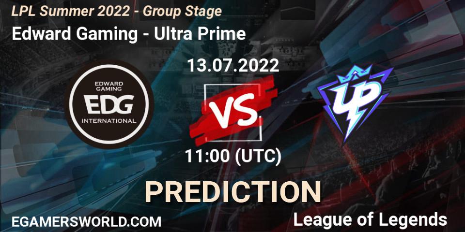 Pronóstico Edward Gaming - Ultra Prime. 13.07.2022 at 11:45, LoL, LPL Summer 2022 - Group Stage