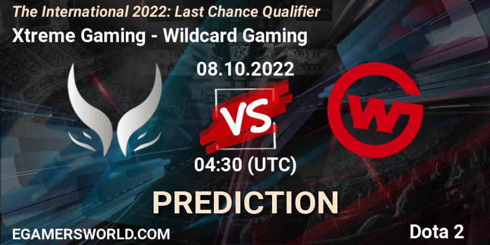 Pronóstico Xtreme Gaming - Wildcard Gaming. 08.10.2022 at 04:47, Dota 2, The International 2022: Last Chance Qualifier