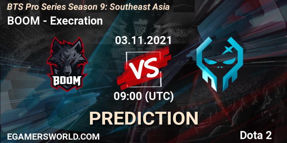 Pronóstico BOOM - Execration. 03.11.2021 at 09:00, Dota 2, BTS Pro Series Season 9: Southeast Asia