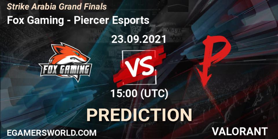 Pronóstico Fox Gaming - Piercer Esports. 23.09.2021 at 17:00, VALORANT, Strike Arabia Grand Finals