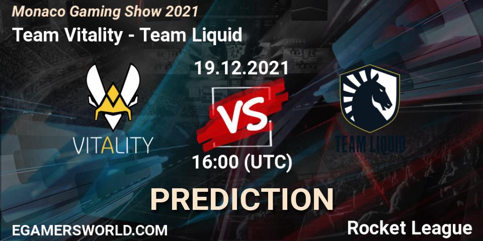Pronóstico Team Vitality - Team Liquid. 19.12.21, Rocket League, Monaco Gaming Show 2021
