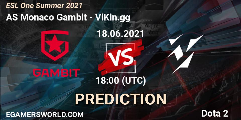 Pronóstico AS Monaco Gambit - ViKin.gg. 18.06.21, Dota 2, ESL One Summer 2021
