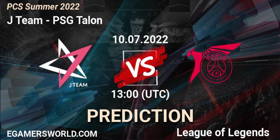 Pronóstico J Team - PSG Talon. 10.07.2022 at 13:00, LoL, PCS Summer 2022