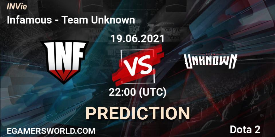 Pronóstico Infamous - Team Unknown. 19.06.2021 at 22:35, Dota 2, INVie