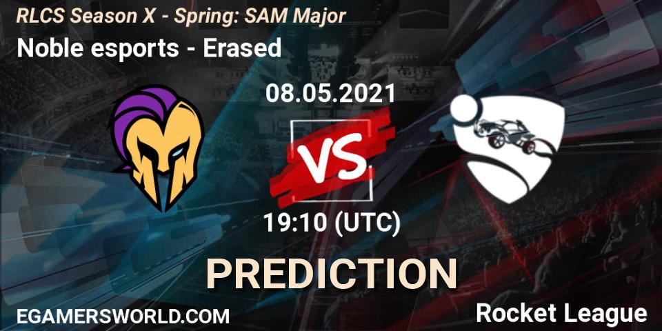 Pronóstico Noble esports - Erased. 08.05.2021 at 19:10, Rocket League, RLCS Season X - Spring: SAM Major