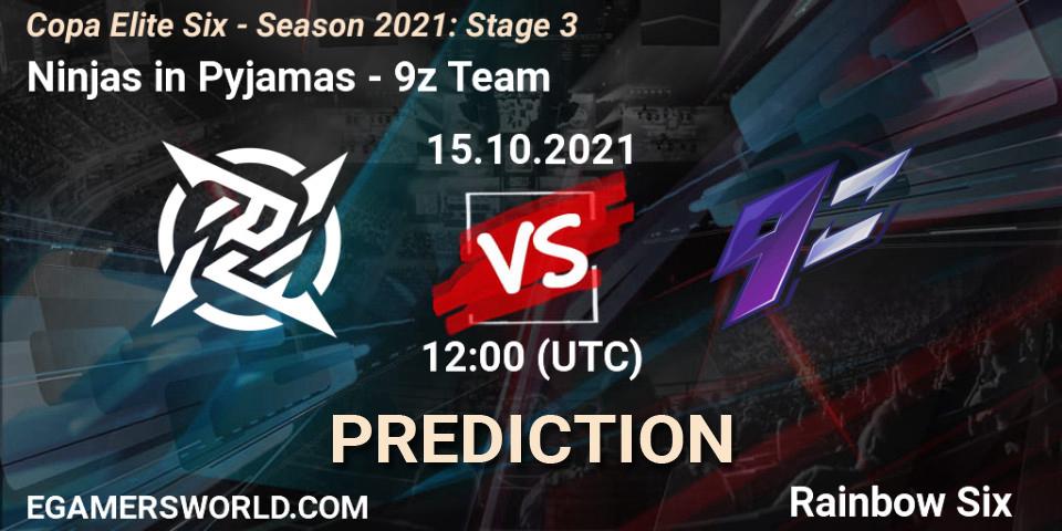 Pronóstico Ninjas in Pyjamas - 9z Team. 14.10.2021 at 17:00, Rainbow Six, Copa Elite Six - Season 2021: Stage 3