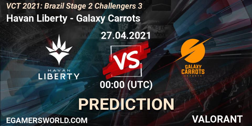 Pronóstico Havan Liberty - Galaxy Carrots. 27.04.2021 at 01:15, VALORANT, VCT 2021: Brazil Stage 2 Challengers 3