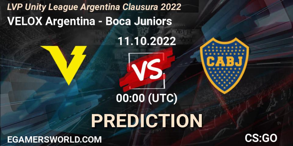 Pronóstico VELOX Argentina - Boca Juniors. 11.10.2022 at 00:00, Counter-Strike (CS2), LVP Unity League Argentina Clausura 2022