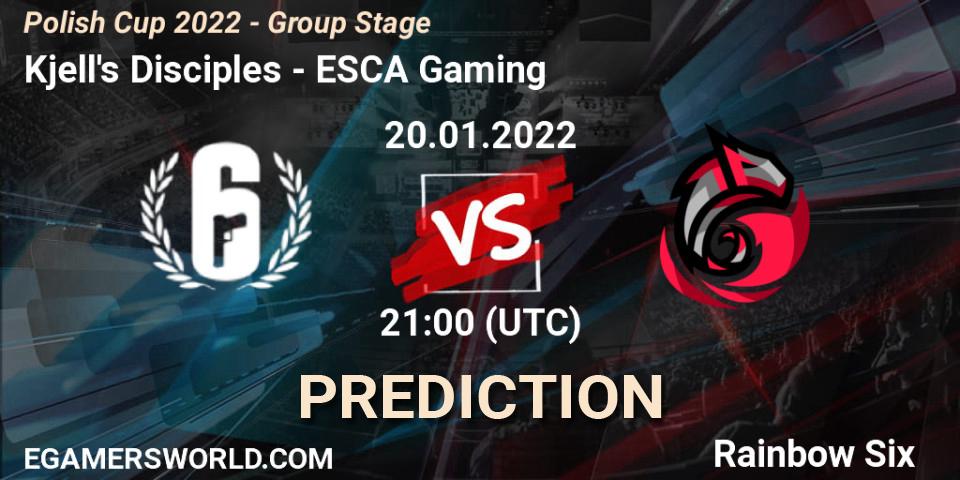 Pronóstico Kjell's Disciples - ESCA Gaming. 20.01.2022 at 21:00, Rainbow Six, Polish Cup 2022 - Group Stage