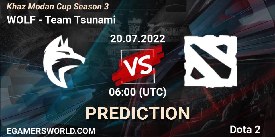 Pronóstico WOLF - Team Tsunami. 20.07.2022 at 06:16, Dota 2, Khaz Modan Cup Season 3
