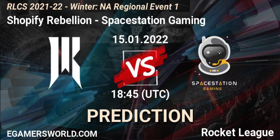 Pronóstico Shopify Rebellion - Spacestation Gaming. 15.01.22, Rocket League, RLCS 2021-22 - Winter: NA Regional Event 1