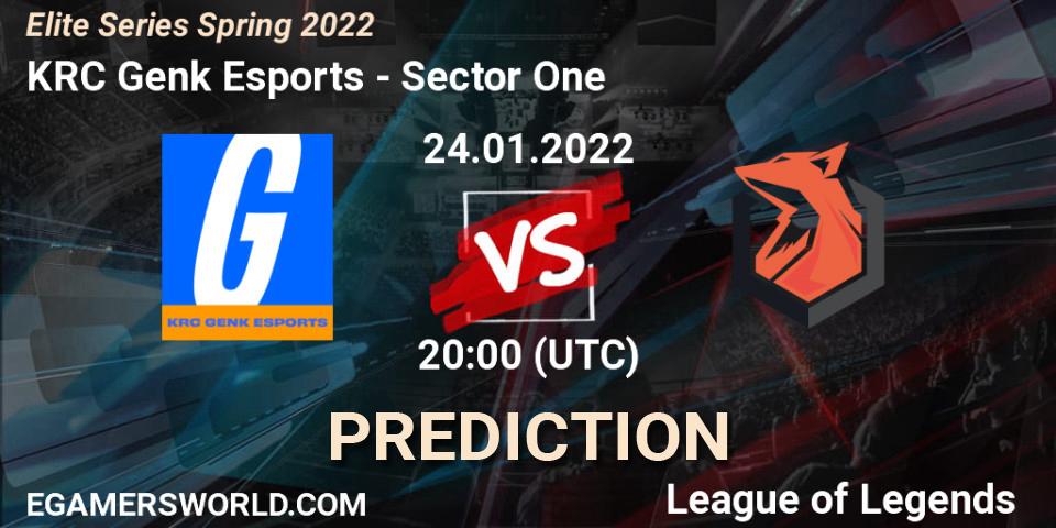 Pronóstico KRC Genk Esports - Sector One. 24.01.2022 at 20:00, LoL, Elite Series Spring 2022