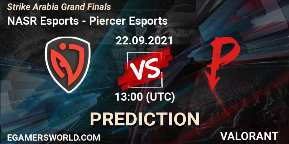 Pronóstico NASR Esports - Piercer Esports. 22.09.2021 at 18:00, VALORANT, Strike Arabia Grand Finals