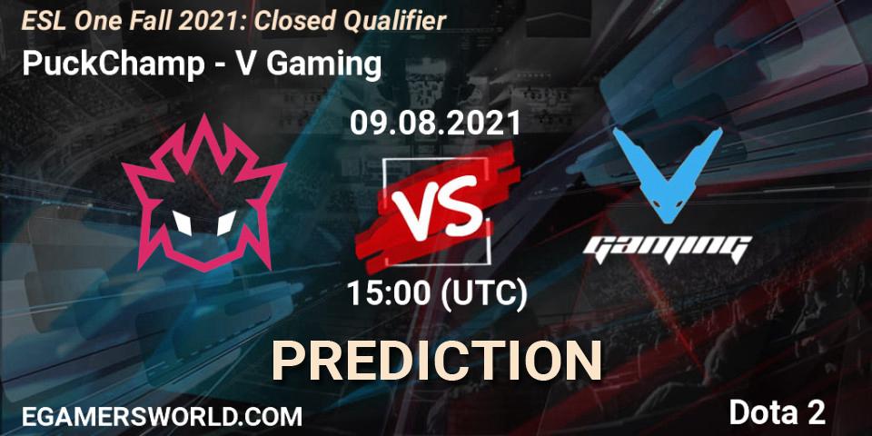Pronóstico PuckChamp - V Gaming. 09.08.2021 at 15:08, Dota 2, ESL One Fall 2021: Closed Qualifier