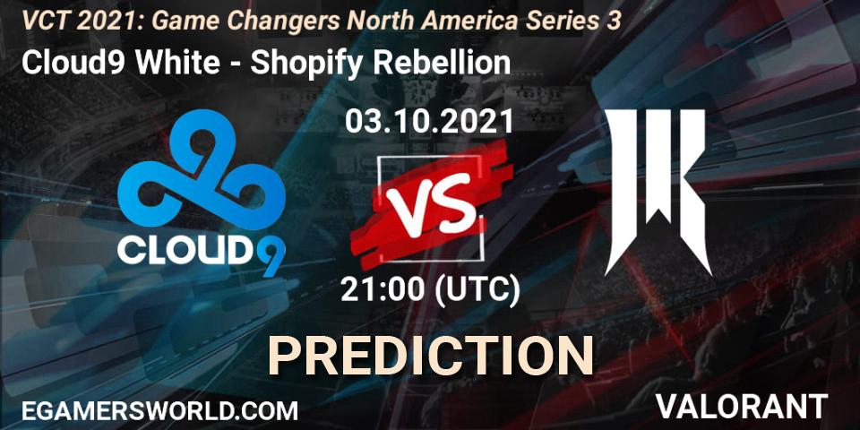 Pronóstico Cloud9 White - Shopify Rebellion. 03.10.2021 at 21:00, VALORANT, VCT 2021: Game Changers North America Series 3