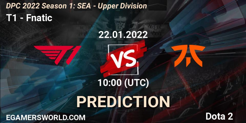 Pronóstico T1 - Fnatic. 22.01.2022 at 11:01, Dota 2, DPC 2022 Season 1: SEA - Upper Division
