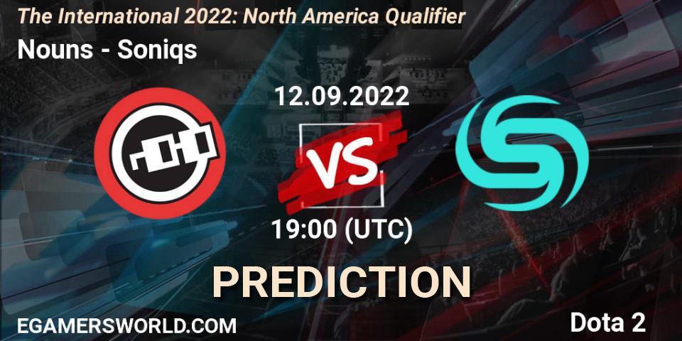 Pronóstico Nouns - Soniqs. 12.09.2022 at 19:00, Dota 2, The International 2022: North America Qualifier