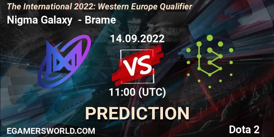 Pronóstico Nigma Galaxy - Brame. 14.09.2022 at 11:40, Dota 2, The International 2022: Western Europe Qualifier