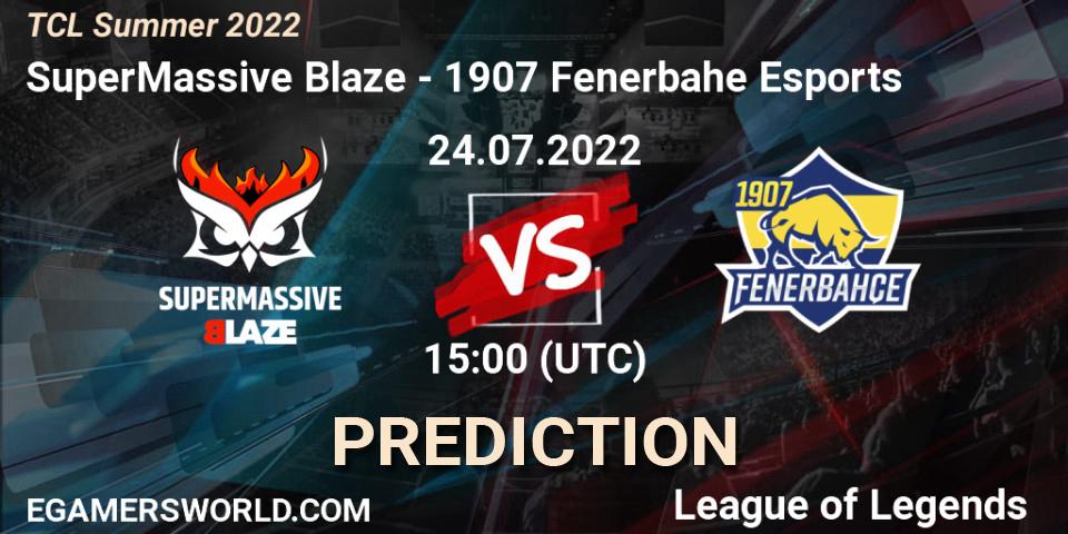 Pronóstico SuperMassive Blaze - 1907 Fenerbahçe Esports. 24.07.2022 at 15:00, LoL, TCL Summer 2022