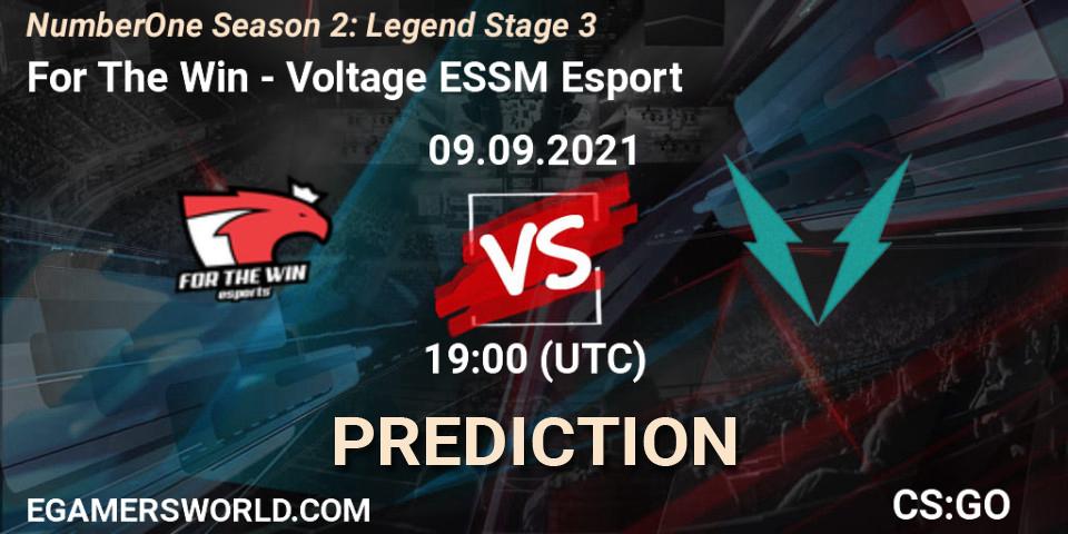 Pronóstico For The Win - Voltage ESSM Esport. 30.09.2021 at 19:00, Counter-Strike (CS2), NumberOne Season 2: Legend Stage 3