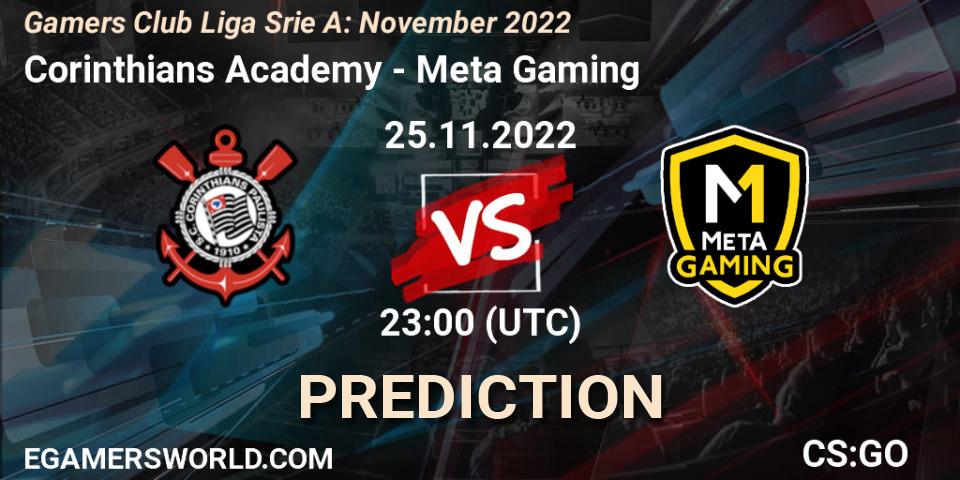 Pronóstico Corinthians Academy - Meta Gaming Brasil. 25.11.22, CS2 (CS:GO), Gamers Club Liga Série A: November 2022