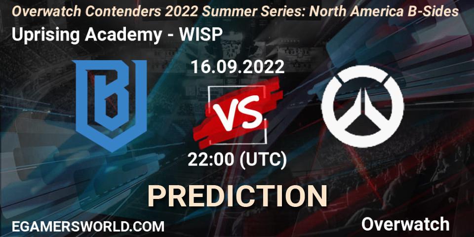 Pronóstico Uprising Academy - WISP. 16.09.22, Overwatch, Overwatch Contenders 2022 Summer Series: North America B-Sides