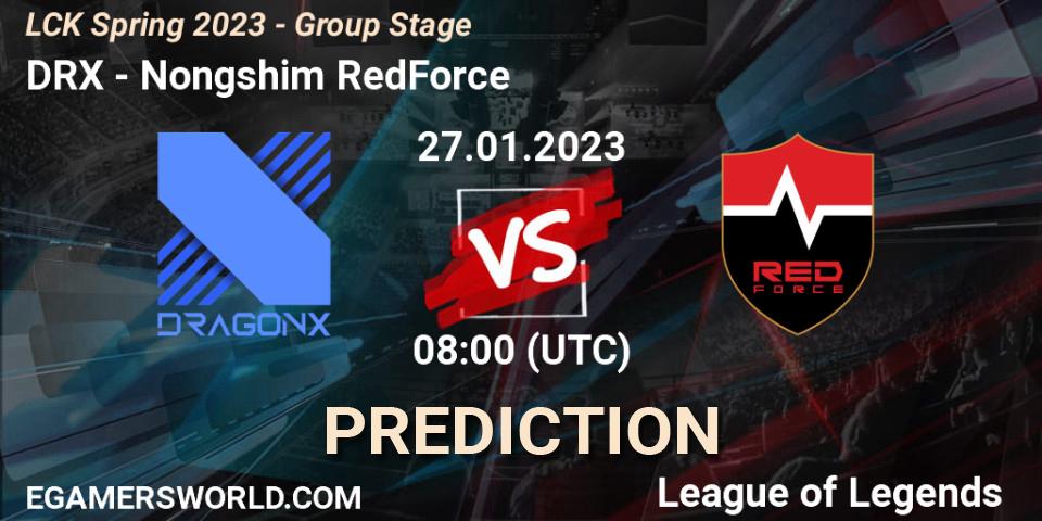 Pronóstico DRX - Nongshim RedForce. 27.01.2023 at 08:00, LoL, LCK Spring 2023 - Group Stage