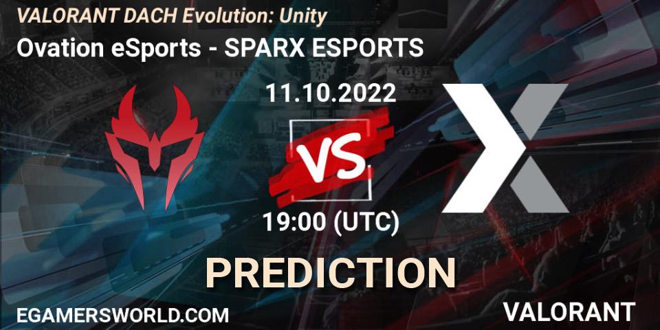 Pronóstico Ovation eSports - SPARX ESPORTS. 11.10.2022 at 19:00, VALORANT, VALORANT DACH Evolution: Unity