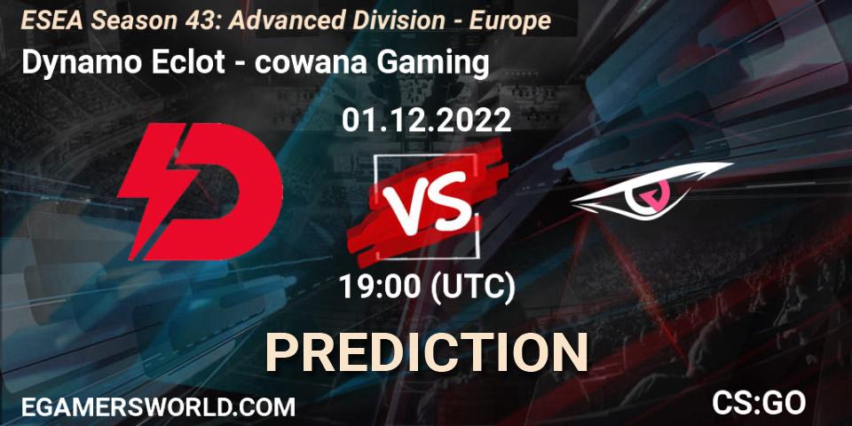 Pronóstico Dynamo Eclot - cowana Gaming. 01.12.22, CS2 (CS:GO), ESEA Season 43: Advanced Division - Europe
