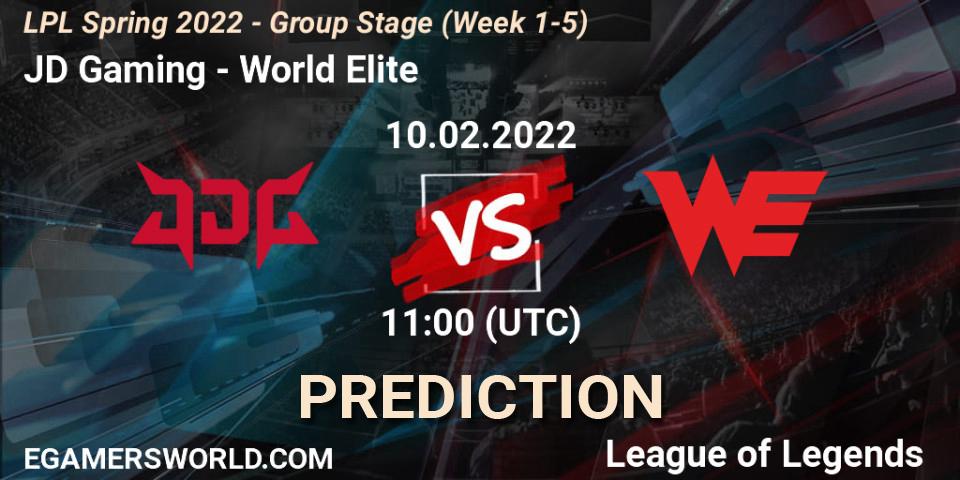 Pronóstico JD Gaming - World Elite. 10.02.2022 at 11:00, LoL, LPL Spring 2022 - Group Stage (Week 1-5)