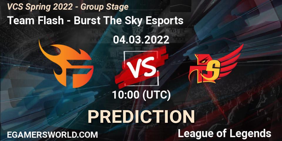 Pronóstico Team Flash - Burst The Sky Esports. 04.03.2022 at 10:00, LoL, VCS Spring 2022 - Group Stage 