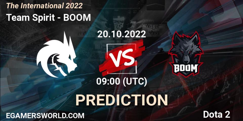 Pronóstico Team Spirit - BOOM. 20.10.22, Dota 2, The International 2022