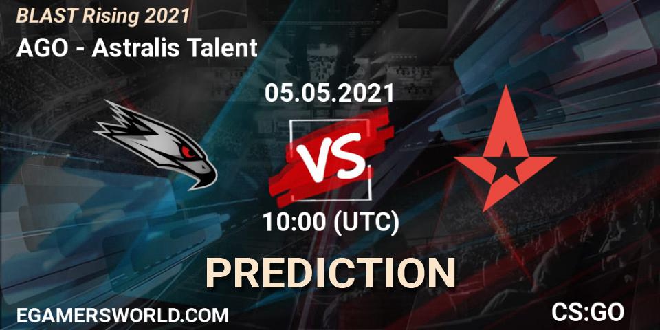 Pronóstico AGO - Astralis Talent. 05.05.2021 at 10:00, Counter-Strike (CS2), BLAST Rising 2021
