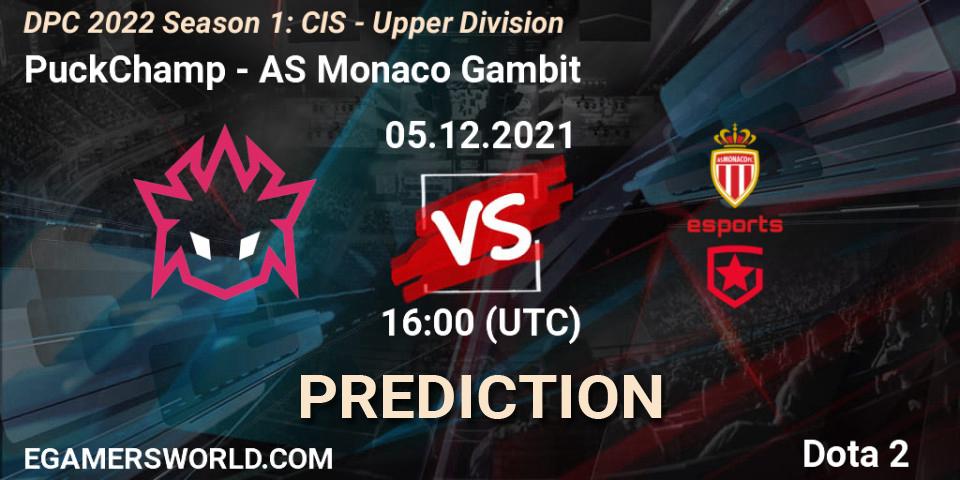 Pronóstico PuckChamp - AS Monaco Gambit. 05.12.2021 at 14:00, Dota 2, DPC 2022 Season 1: CIS - Upper Division