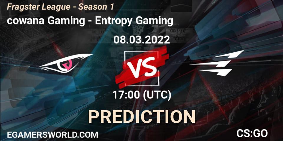Pronóstico cowana Gaming - Entropy Gaming. 08.03.22, CS2 (CS:GO), Fragster League - Season 1